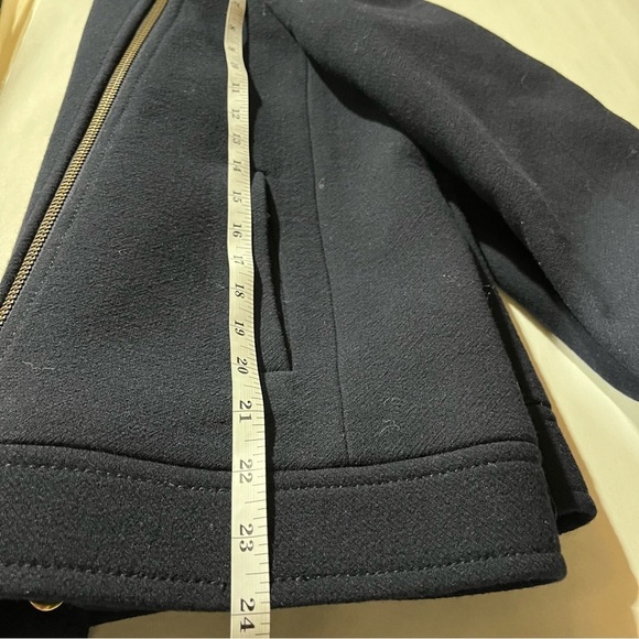 J CREW ~ Double Cloth Navy Blue Wool Moto Style Jacket 6 - Picture 11 of 11